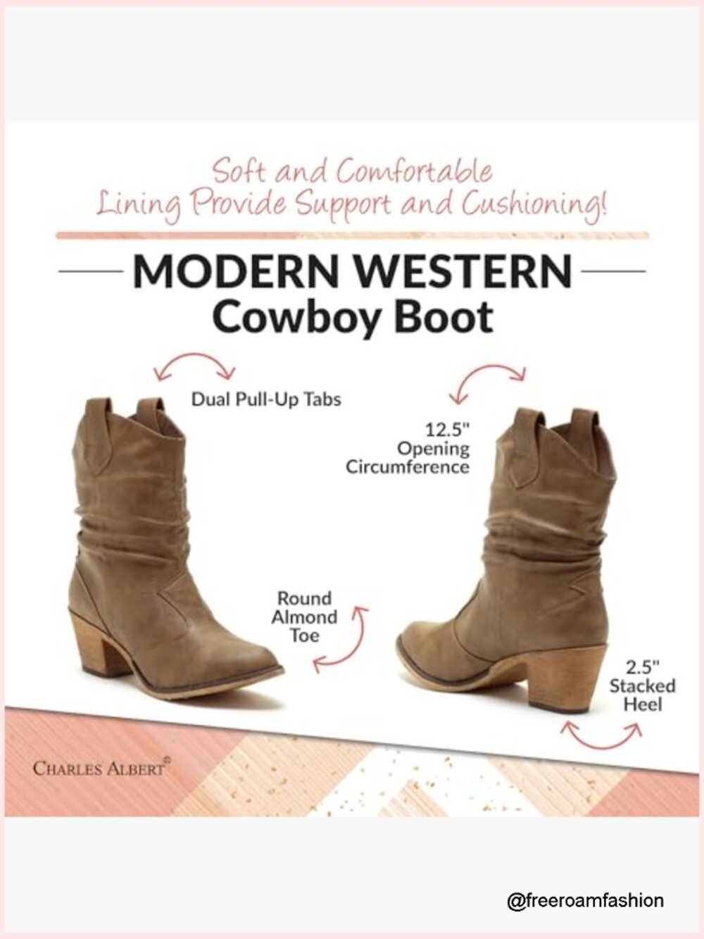 Women's Western Cowboy Distressed Boot with Pull Tabs - Picture 5 of 7